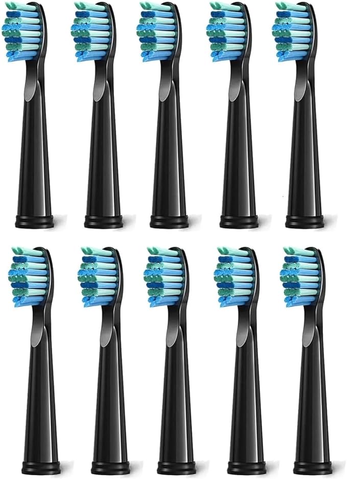10 Pcs Replacement Brush HeadsCompatible for Seago Electric Toothbrush Head Bristle Refill Tooth Clean
