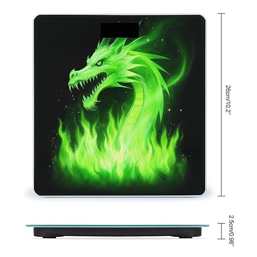 Digital Bathroom Weighing Scale Energy Saving Scale Smart Scale for Body Weight Black Green Fire Dragon