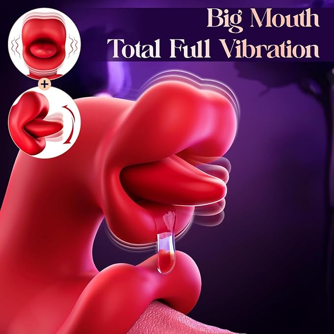 Dual Stimulation Adult for Women 10 Frequency Thrusting Stimulation Modes with Strong Suction Cup for Hands Free Play Automatic Electric Machine Tool for Women Pleasure (Red2)