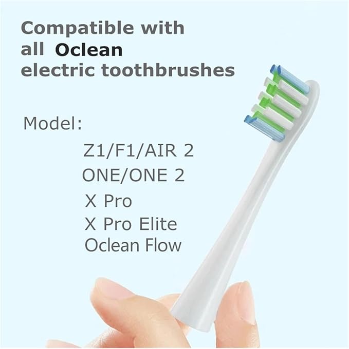 Replacement Brush Heads Compatible for Oclean Flow/X/X PRO/F1/ One/Air 2 Sonic Electric Toothbrush Blue Green Soft Bristle Nozzles(10 Grey)