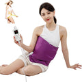 Heating Sauna Belt with Hot Compress &amp Vibration MassageLumbar Abdominal Stomach Belly Massager Back Pain Relief Machine for Body Muscle RelaxWaist Trimmer Fitness Home Exercise(Purple)