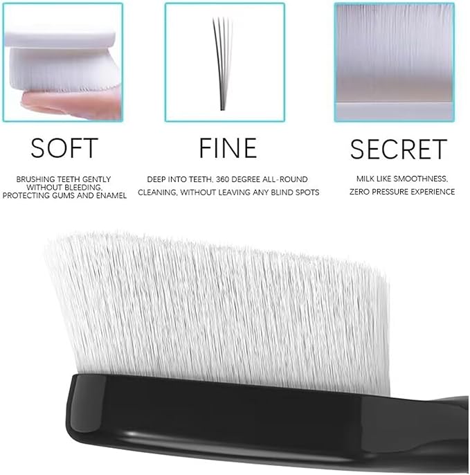 2/4PCS Ultra-fine Soft Toothbrush Brush Heads Compatibility for Phili Sonic HX3/HX6/HX9 for 6780 3014(2PCS White)