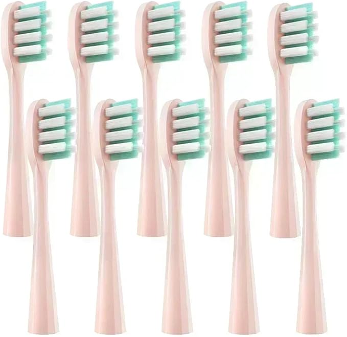 Replacement Compatible for Y1/U1/U2 Toothbrush Heads Electric Tooth Clean Brush Nozzles 10pcs(10PinkGreenF)