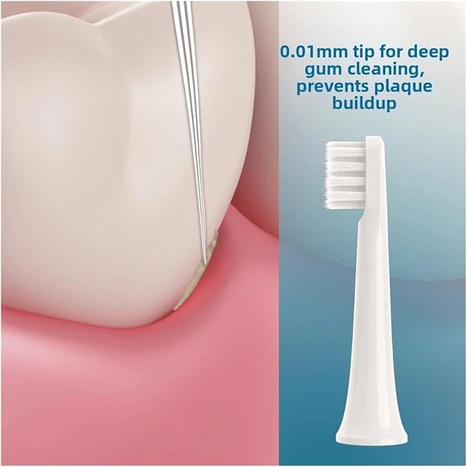 8 Pcs/Pack Electric Toothbrush Replacement HeadsCompatible for XIAOMI MIJIA T100 Soft Bristle Nozzles with Dust Cover