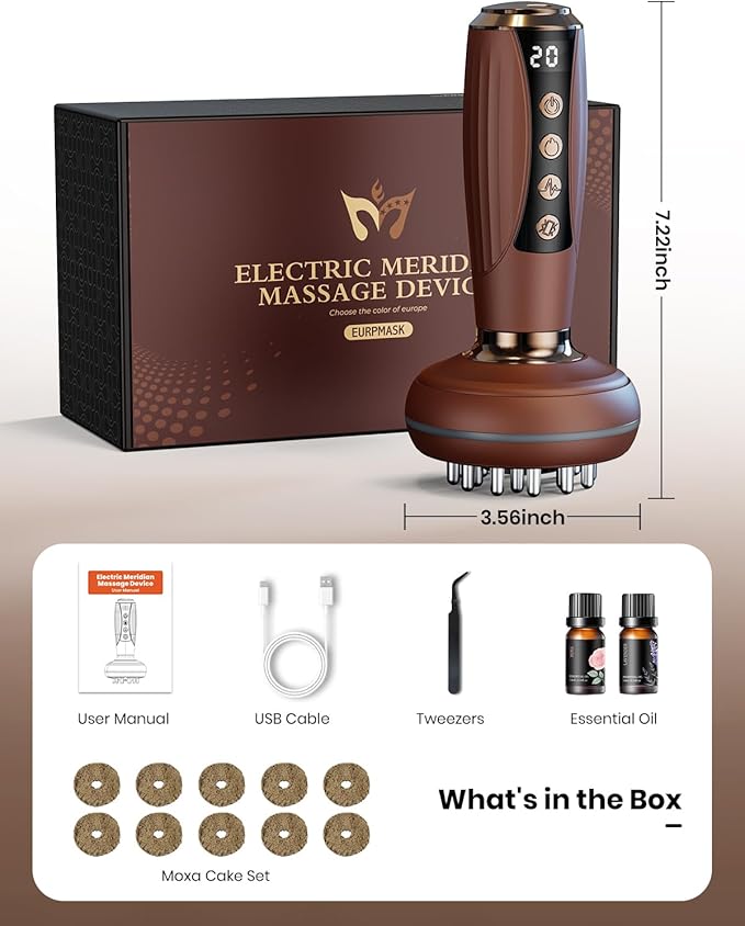 4-in-1 Lymphatic Drainage Massager &amp Anti Cellulite Massage Tool Body Sculpting Massager for Legs Arms &amp Belly Reduce Cellulite Stretch Marks with Heat Light &amp Vibration Mocha Brown