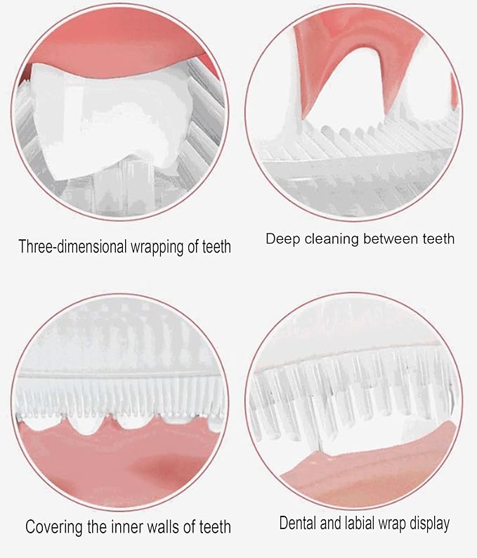 VIDECOR U Shaped Electric Toothbrush Silicone Brush Head Toothbrush for Teeth Whitening Cleaning Oral Care Toothbrush for AdultD