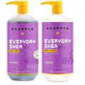 Alaffia Everyday Shea Body Lotion and Body Wash Bundle - Normal to Very Dry Skin Moisturizes and Cleanses Soft and Supple Skin with Shea Butter Lemongrass Neem and Coconut Oil Lavender 32 Oz Each