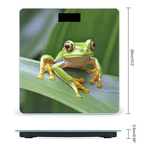 Digital Bathroom Scale for Body Weight Scale with Bright LCD Display High Accuracy Step-On Technology Auto On/Off Tree Frog Digital Scales 400 Lbs /180kg