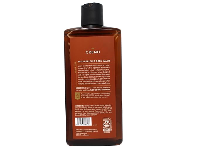 Cremo Body Wash Set 16 FL OZ - Palo Santo Italian Bergamot Golden Amber Skin-Moisturizing Formula 16 FL OZ Each