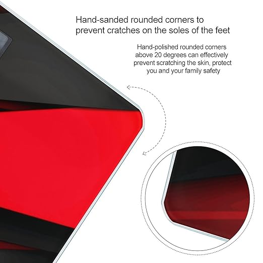 Red BlackScale for Body Weight with LCD High Precision Weighing Scales Fashion Sturdy Tempered Glass Weight Scales Easy-to-Read Digital Bathroom Scale for Daily 400lb