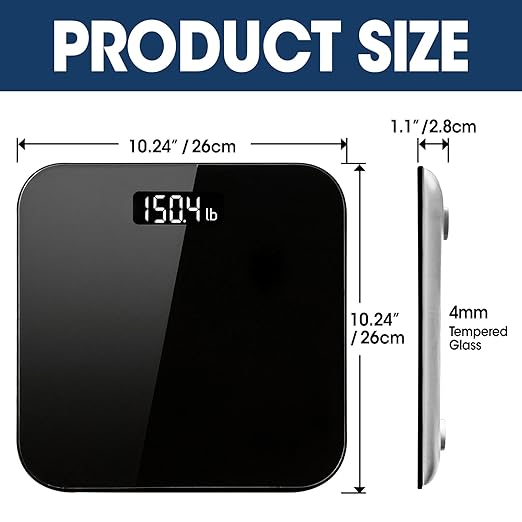 2 Pack Scale for Body Weight Digital Bathroom Scale with Clear LED Display High Precision Measurements 400lb Safe Rounded Corners (Batteries Not Included)