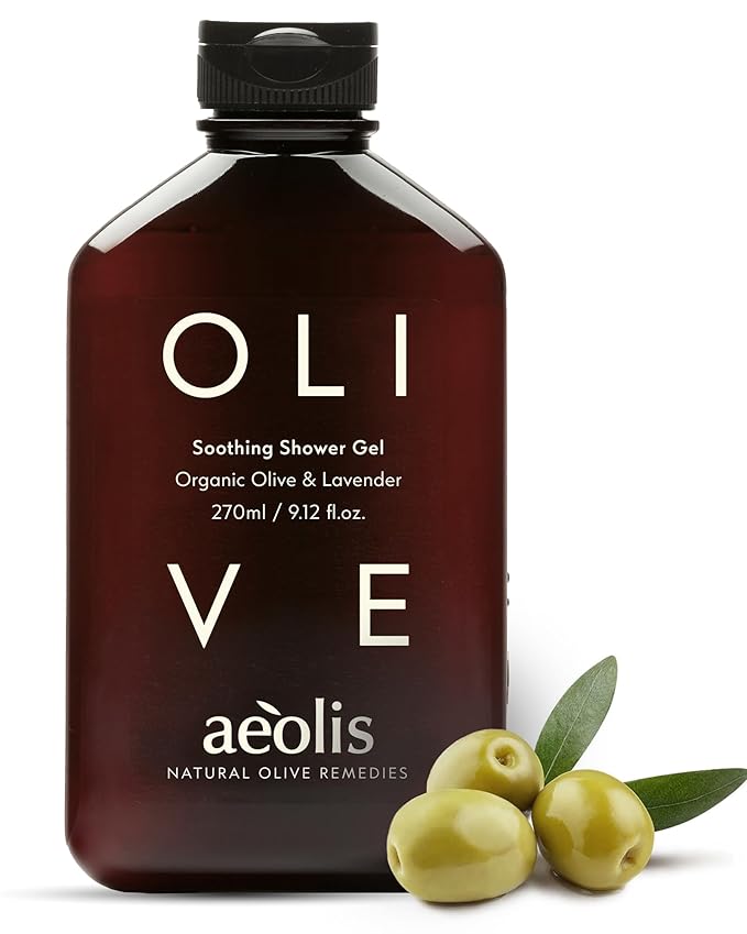 AEOLIS Refreshing Shower Gel with Olive &amp Lavender– Greek Olive Oil Shower Gel for Men &amp Women – Clean Beauty Body Cleanser – Natural Skincare from Greece – Invigorating Body Care 9.12 Fl Oz
