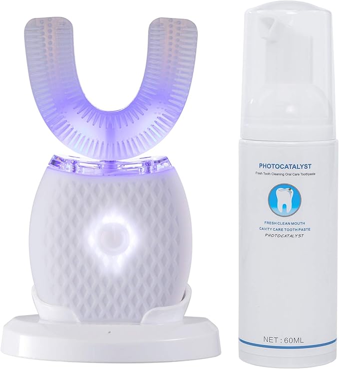 Automatic Toothbrush Portable Washable Soft Bristles 30s Automatic Timer Wireless Charging Dual-Use for Travel &amp Home