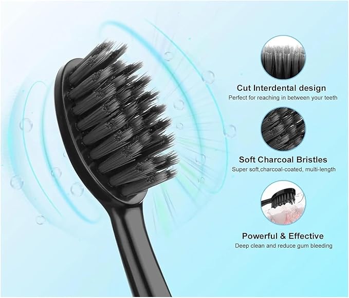 Replacement Electric Toothbrush Heads 10PCS Whiting Bamboo Charcoal Brush Heads Compatible for Burst Seago S9(20pcs)