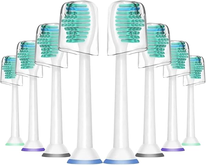 8pcs/lot Replacement Toothbrush Heads with Cap Compatible for HX6530 HX9340 HX6930 HX6710 HX9140 HX6921 HX6932