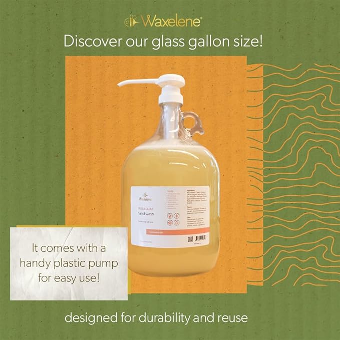 Waxelene Hand Wash Free And Clear Gallon Size 3.8lt For Sensitive Skin Safe eczema psoriasis dermatitis biodegradable reef safe