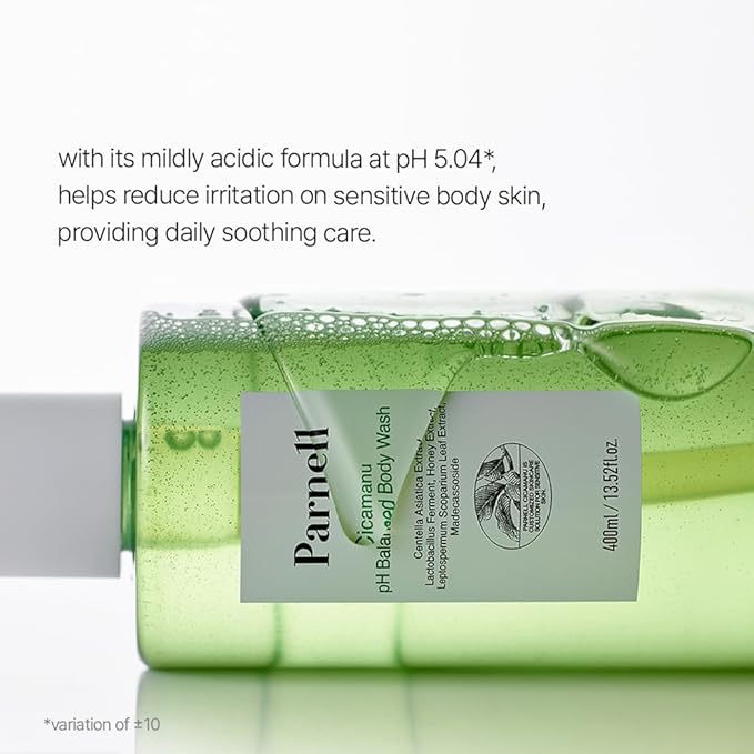 Parnell Cicamanu Body Wash and Body Mist Set for All Skin Types Acne-fighting Korean Skincare Alcohol-Free Not Tested on Animals