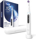 Oral-B iO Series 5 Ultimate White Rechargeable Electric Toothbrush with Visible Pressure Sensor 2 Minute Timer 5 Cleaning Settings 1 Replacement Toothbrush Heads and Travel Case White