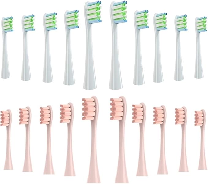 Brush Head ReplacementCompatible for Electric Toothbrush Soft Bristle X/X PRO/ Z1 Brushes Replaceable Fit(10 White 10 Pink)