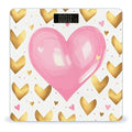 Gold Pink Heart Weight Scale Digital Electronic Scales Bathroom Scale Larg LCD Backlight Display High Precision MeasurementsTempered Glass
