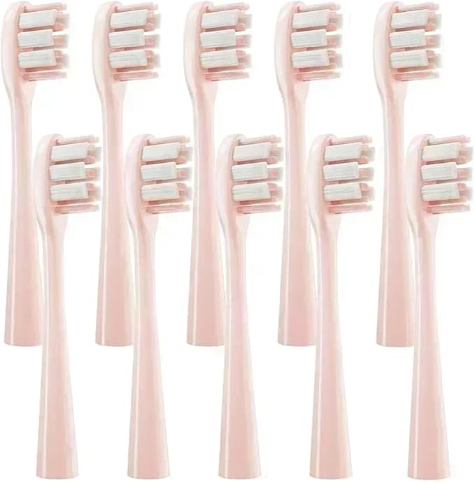 10pcs ReplacementCompatible for Y1/U1/U2 Toothbrush Heads Tooth Clean Brush Nozzles(10PinkWhiteF)