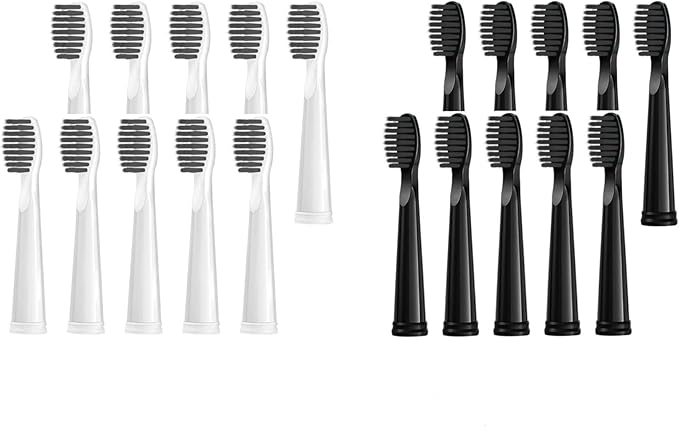 Replacement Toothbrush Heads Compatible for SG-575/507B/508/551/958/908/909/917/610/659/719/910/548/2303 Electric(BLACK10 WHITE10 Care)