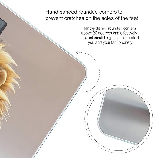 Lion Scale for Body Weight Accurate Digital Bathroom Scale Toughened Glass High Precision Scales Smart Weight Scales with Large LCD Backlight Display Weighing Machine