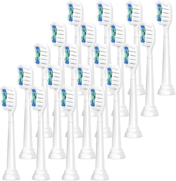 Replacement Toothbrush Heads Compatible with Philips Sonicare Electric Brush Head 1100 2100 4100(White-20 Pcs)