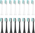 Compatible for 8Pcs Replacement Brush Heads with DiamondClean HX3/HX6/HX9 Series Electric Toothbrush HX6064(8 White 8 Black)