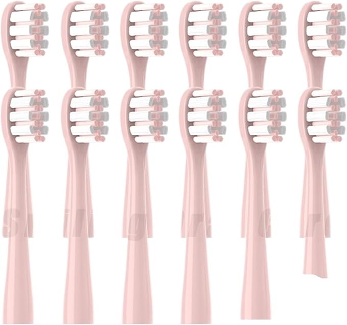 6/12 Replacement Electric Toothbrush Heads Soft Bristle Cleaning Vacuum Cleaner Brush with Dust Cover(12PCS Pink)