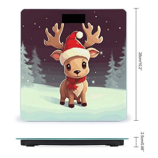 Cute Christmas Reindeer1 Bathroom ScaleHighly Accurate Digital Weighing Machine for People Bright LED Display Weight Scale for The Aldult Home Use