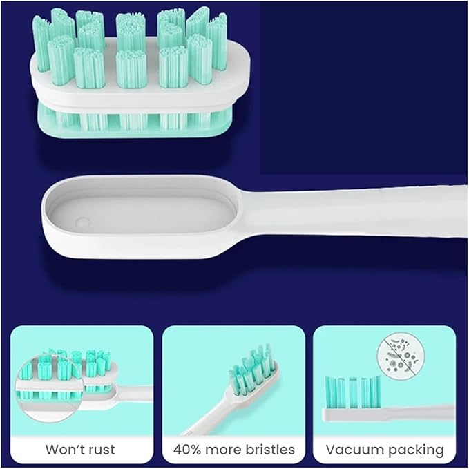 Compatible for T300 T500 T700 Ultrasonic for Mi Electric Toothbrush Nozzles High-Density Replacement Tooth Brush Head(Blue-Soft)