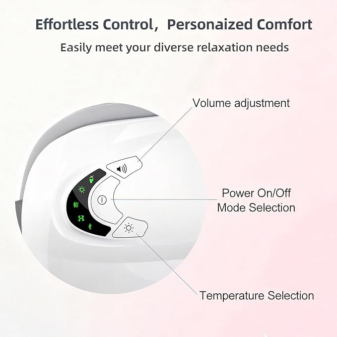 Eye Massager with Heat and Music Relaxation and Stress Relief Device. Heated Eye Mask Massage for Migraines &amp Headache Relief Reduce Dry Eyes Improve Sleep. Birthday Gifts for Women Men Mom Dad