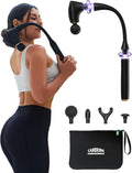 2-in-1 Detachable Percussion Massage Gun with Extension Handle Back Massager for Pain Relief Deep Tissue Muscle Massager for Arm Shoulder Lower Back Thigh Waist Gifts for Women  FSA-HSA Eligible