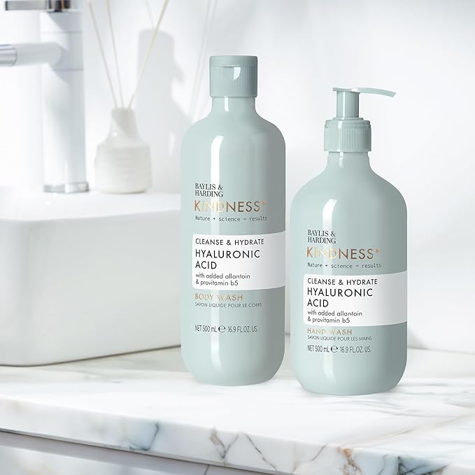 Baylis &amp Harding Kindness + Hyaluronic Acid Pear &amp Orange Blossom Fragrance 16.9 fl. oz Cleanse &amp Hydrate Hand Soap (Pack of 3) - Biodegradable Formula - Vegan Friendly