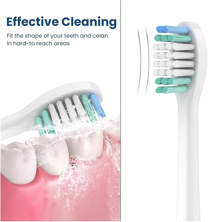 12pcs Electric Toothbrush Replacement Heads Cleaning Brush Compatible for AquaSonic Black Series(Black)