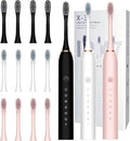 3 Pack Electric Toothbrush with 6 Modes Rechargeable Toothbrushes with 12 Brush Head Fast Charge 2 Min and 30s Timer Toothbrush