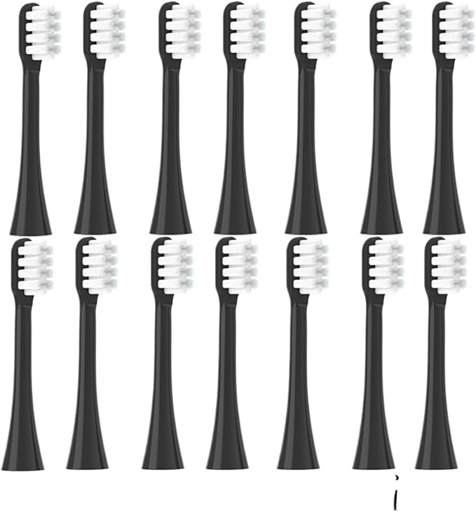 14 PCSCompatible for X3S Replacement Toothbrush Heads X3U/X3Pro/D2/ D3S/D5 Electric Tooth Brush Soft Bristle Nozzles(14 Black- Soft)