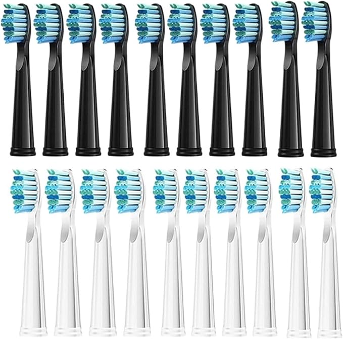 20 Pcs Replaceable Brush Heads Compatible for FW/SG 507/508/515/551/917/959(10 Black 10 White)