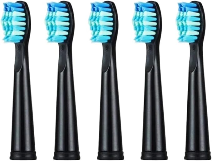 Compatible Electric Toothbrush Heads Replaceable Tooth Brush Head Soft Bristle SG-507/508/551(5 Black Heads only)