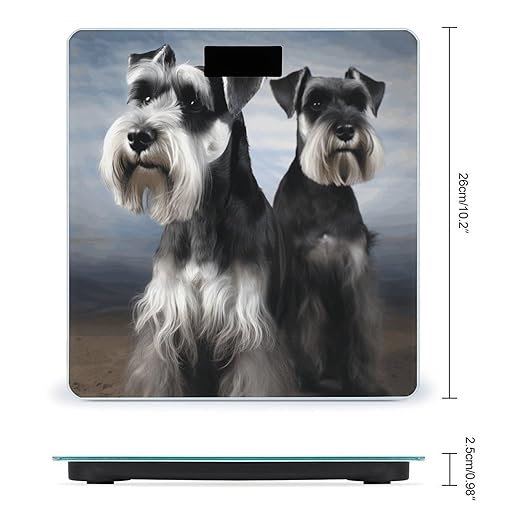 Animal Schnauzer Dog Scale for Body Weight Safe Rounded Corners Tempered Glass Digital Bathroom Scale LED Display 400lb Capacity Weight Scales with High Precision Sensors
