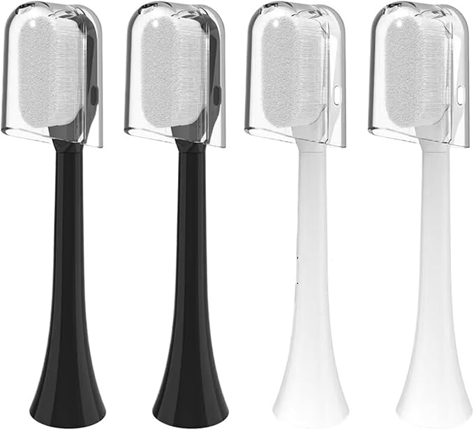 2/4PCS Ultra-fine Soft Toothbrush Gum Care Sensitive Nano Brush Heads forCompatible Phili HX3/HX6/HX9(4PCS (2 Colors))
