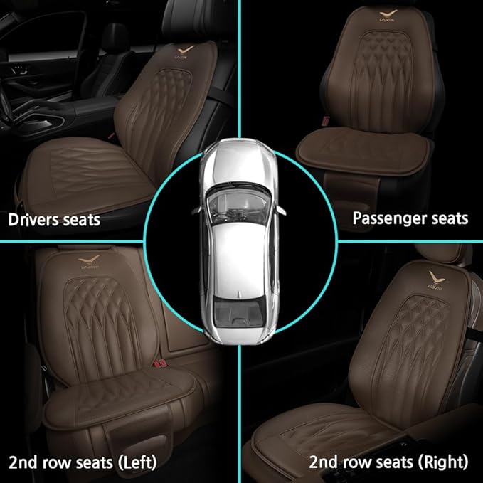 Vehicle Seat Air Massage Cover. Tailored for Long-Distance Drivers for Long commutes. 11 Air Cells Dynamic Work for Back &amp Hip. Relax Muscles While Driving Slim Comfy Design (Choco)
