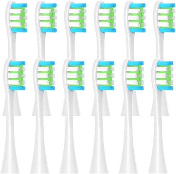 12PCS Replacement Brush HeadsCompatibility for Oclean X/X PRO/ Z1/ F1/ One/Air 2 /SE Toothbrush(12pcs White)