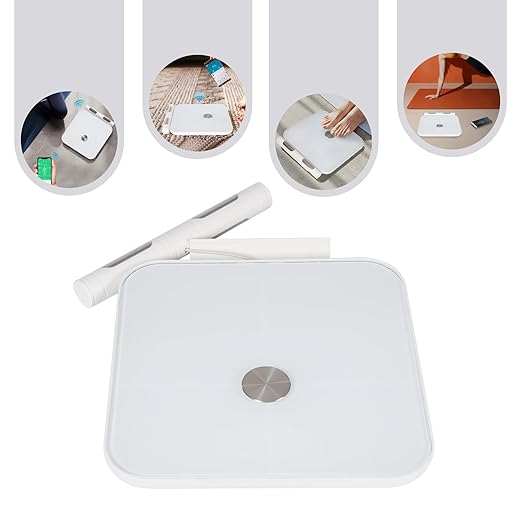 Smart Scale for Body Weight Bathroom Digital Weighing Machine Standard with BMI 8-Electrode Body Fat Scale High-Precision Weighing Machine Standard Scale with App(White)