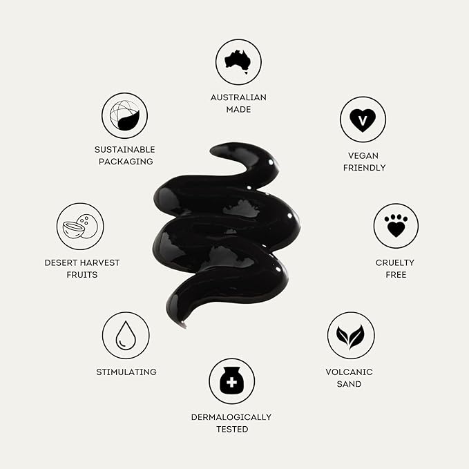 Ocean Road Black Body Wash 13.5 fl oz - Stimulating Wash with Antioxidant-Rich Coffee Extract – Ethically Sourced Vegan Australian Made Skincare for Hydrated Radiant Skin