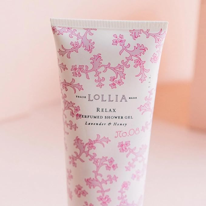 LOLLIA Relax Shower Gel 8 fl. oz. – Lavender &amp Honey – Scented Shower Gel Shea Butter Body Wash Bath Wash for Women Moisturizing Body Wash