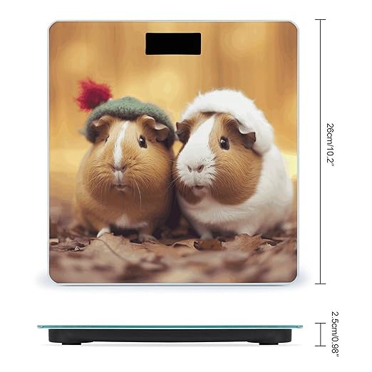 Cute Guinea Pigs Scale for Body Weight Digital Bathroom Scale Toughened Glass High Precision Scales for Body Weight with Large LCD Backlight Display Weight Scales