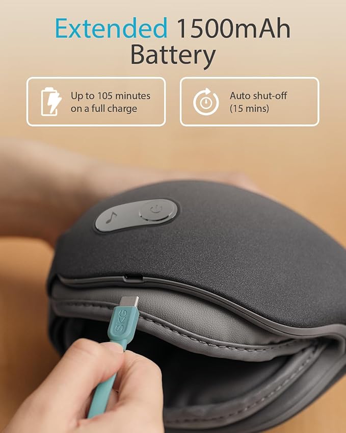 SKG Heated Eye Massager Portable Eye Mask for Relax &amp Eye Strain Relief Bluetooth Massaging Eye Massager Ideal Mother's Day/Birthday Gift for Mom Dad Women Men