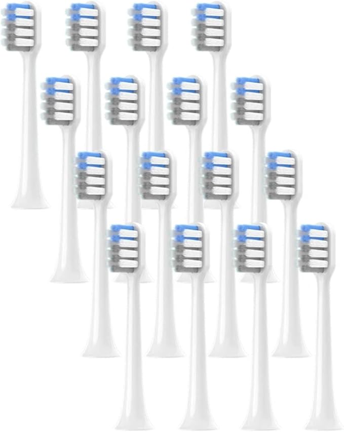 Soft Bristle Brush Head Replacements Compatible with T200 Series(White gray-16pcs)
